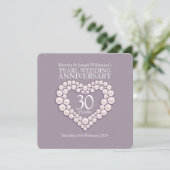 Pearl wedding anniversary 30 years party invites (Standing Front)