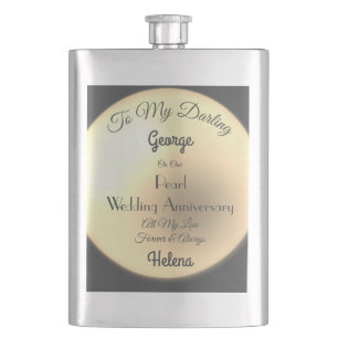 Pearl Wedding Anniversary Classic Flask. Flask