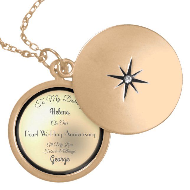 Pearl Wedding Anniversary Darling Wife Necklace (Front)