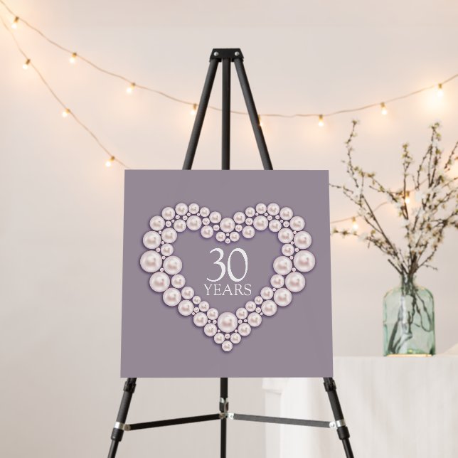 Pearl wedding anniversary heart 30 years  foam board (In Situ (Stand))