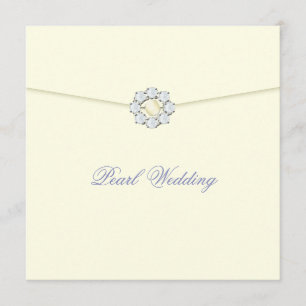 Pearl Wedding Anniversary with Diamonds & Pearls Invitation