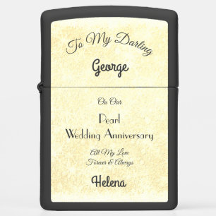 Pearl Wedding Anniversary Zippo Lighter