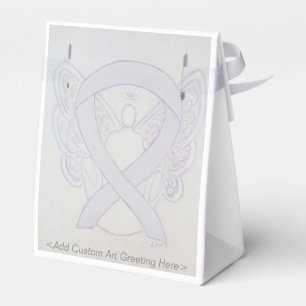 Pearl White Awareness Ribbon Angel Party Favor Box