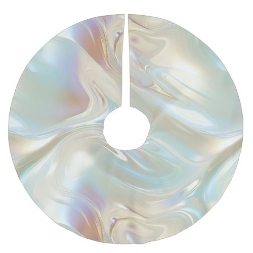Pearl White Blue Abstract Brushed Polyester Tree Skirt