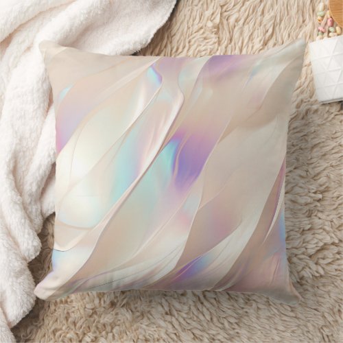 Pearl White Blue Purple Abstract Throw Pillow