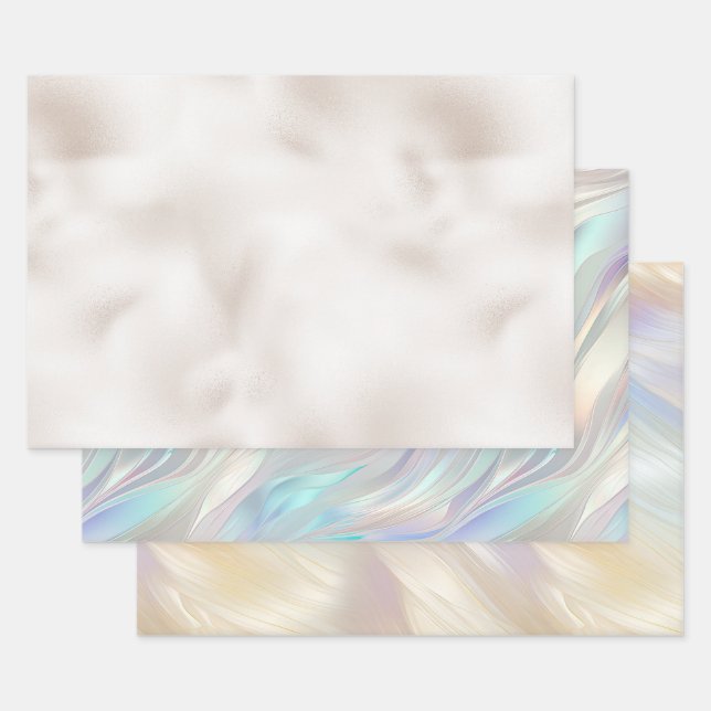 Pearl White Christmas  Wrapping Paper Sheets (Set)