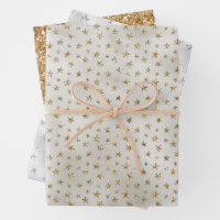 Elegant Christmas Burgundy & Gold Glitter-Print Wrapping Paper