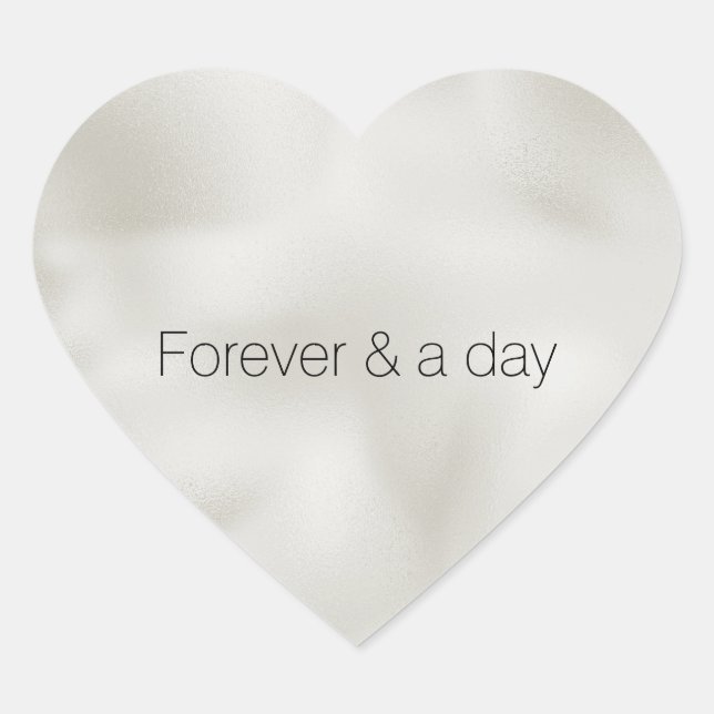 Pearl White Luxe  Heart Sticker (Front)