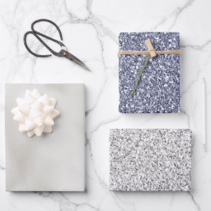 Pearl White Luxe Purple Glam Wrapping Paper Sheets