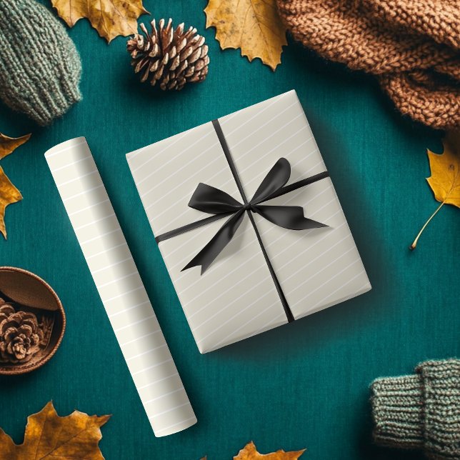 Pearl White Thin Horizontal Striped Wrapping Paper (Creator Uploaded)