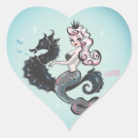 Pearla Mermaid Heart Stickers at Zazzle