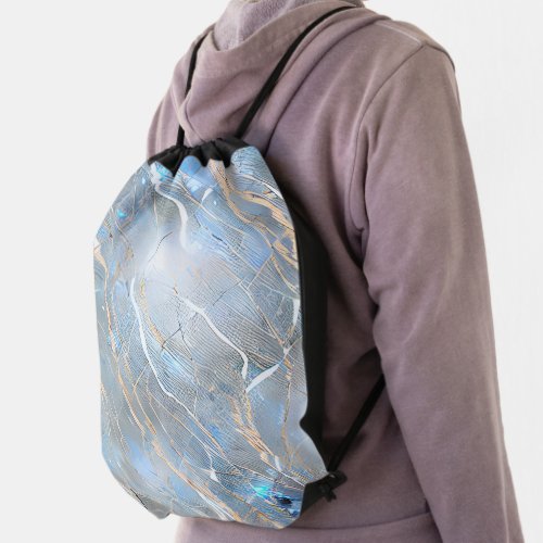 Pearlescent Marble Stone Drawstring Bag
