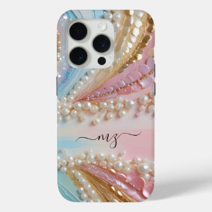 Pearlescent Painted Pearls Shells  iPhone 15 Pro Case