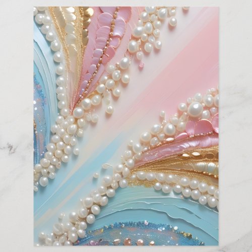 Pearlescent Painted Pearls Shells Scrapbook Paper