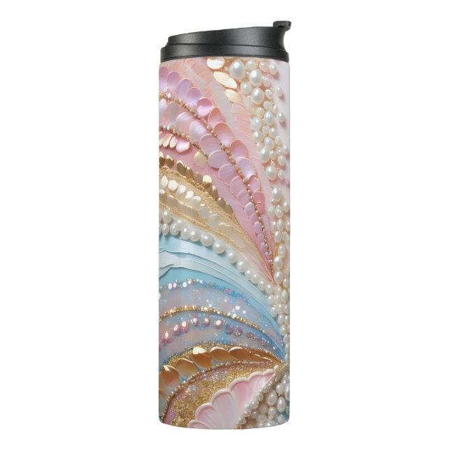 Pearlescent Painted Pearls Shells  Thermal Tumbler (Rotated Left)