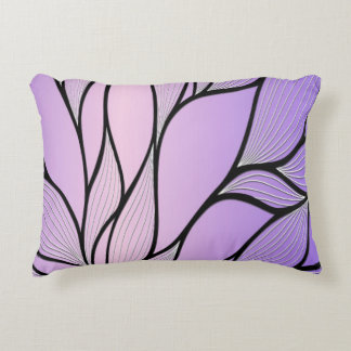 Pearlescent Purple Creative Leave Pattern  Accent Pillow