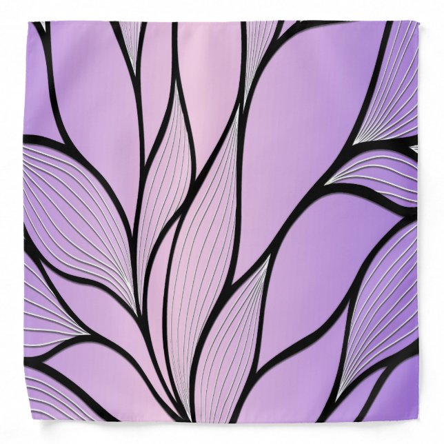 Pearlescent Purple Creative Leave Pattern  Bandana (Front)