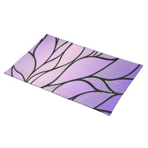 Pearlescent Purple Creative Leave Pattern Cloth Placemat