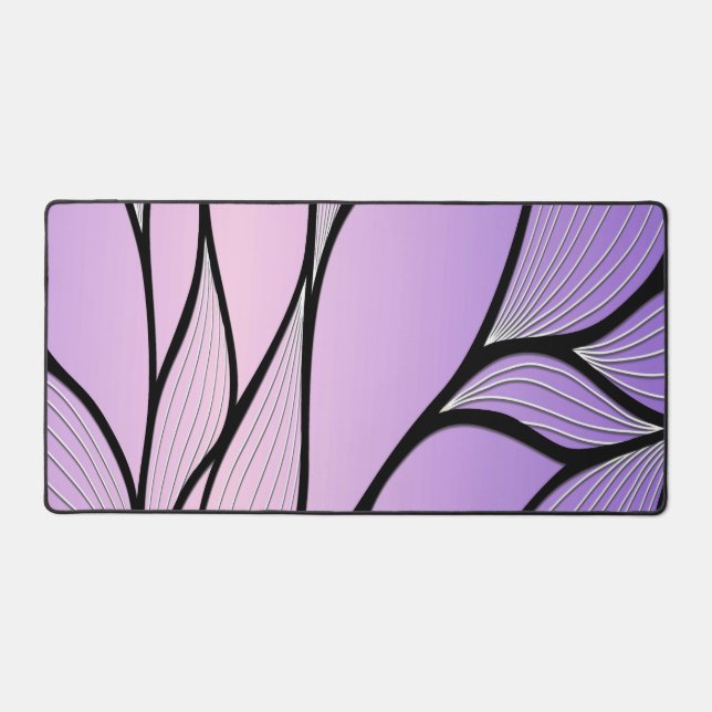 Pearlescent Purple Creative Leave Pattern  Desk Mat (Front)