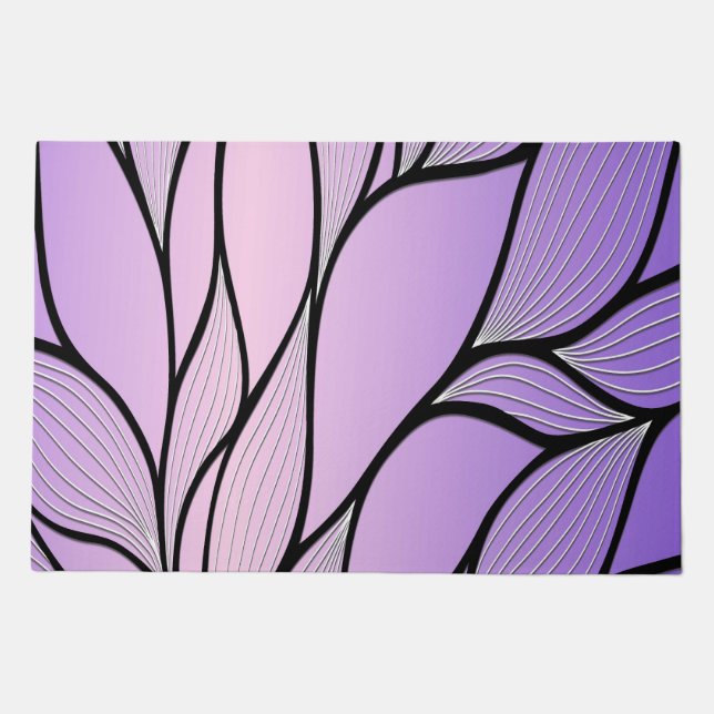 Pearlescent Purple Creative Leave Pattern  Doormat (Front)