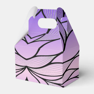 Pearlescent Purple Creative Leave Pattern  Favor Boxes