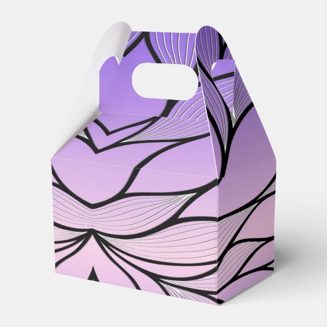 Pearlescent Purple Creative Leave Pattern  Favor Boxes (Front Side)