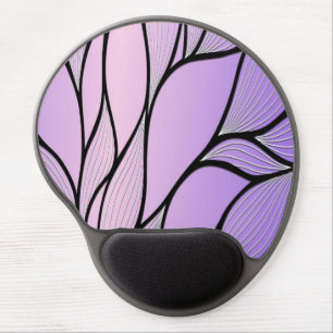 Pearlescent Purple Creative Leave Pattern Gel Mouse Pad