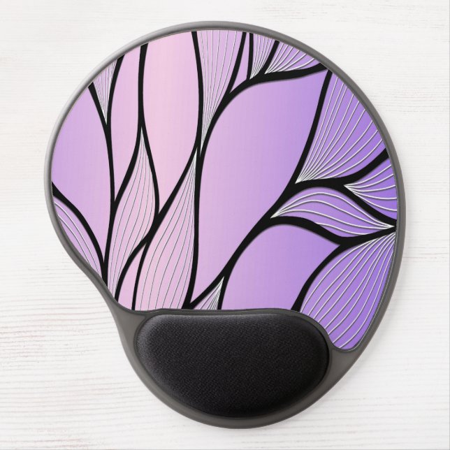 Pearlescent Purple Creative Leave Pattern  Gel Mouse Pad (Front)