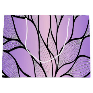 Pearlescent Purple Creative Leave Pattern  Large Gift Bag