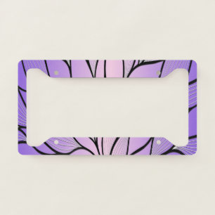 Pearlescent Purple Creative Leave Pattern License Plate Frame