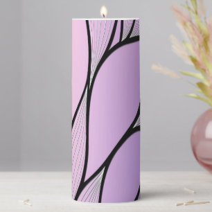 Pearlescent Purple Creative Leave Pattern Pillar Candle