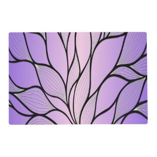 Pearlescent Purple Creative Leave Pattern Placemat