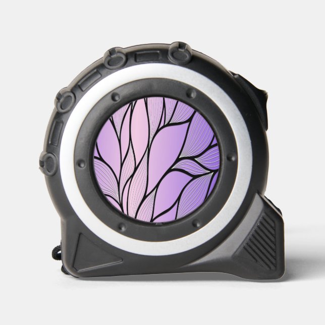 Pearlescent Purple Creative Leave Pattern  Tape Measure (Front)