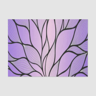 Pearlescent Purple Creative Leave Pattern  Tissue Paper