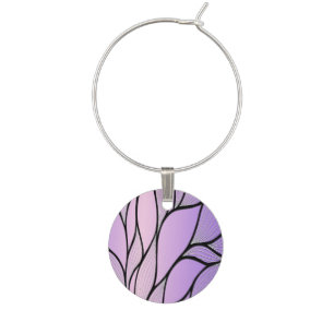 Pearlescent Purple Creative Leave Pattern Wine Charm