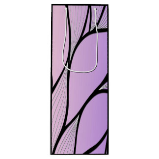 Pearlescent Purple Creative Leave Pattern  Wine Gift Bag