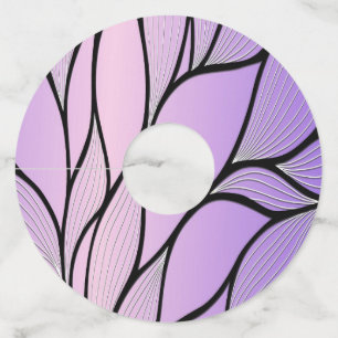 Pearlescent Purple Creative Leave Pattern Wine Glass Tag