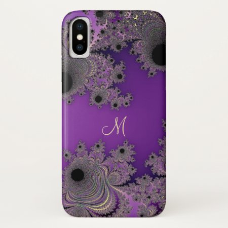 Pearlescent Purple Fractal Monogram Iphone Case