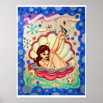 'pearlesque' Art Print - (pop Surreal Pin-up) by heulun at Zazzle