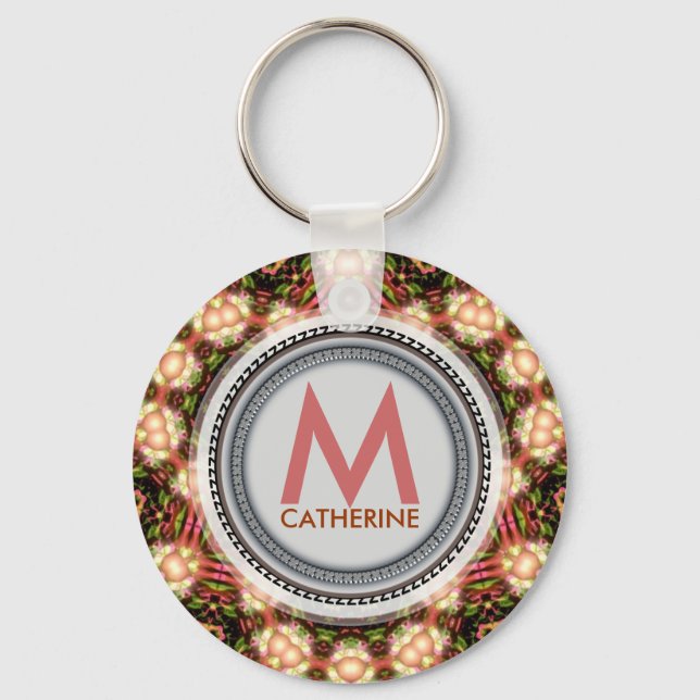 Pearlidelica Monogram Name Keychain (Front)