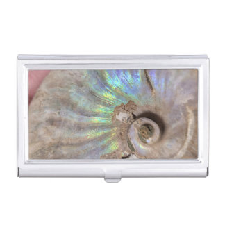 Pearlized Ammonite Business Card Holder