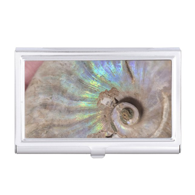 Pearlized Ammonite Business Card Holder (Front)