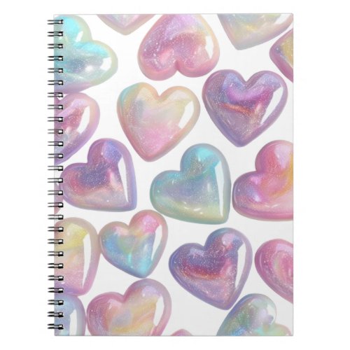 Pearlized Hearts Notebook