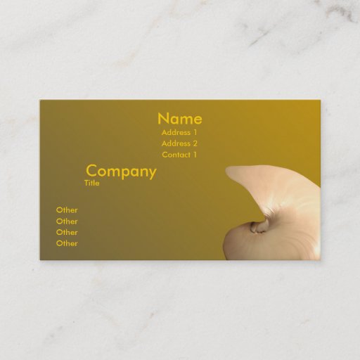 Customizable Pearlized Nautilus Business Card