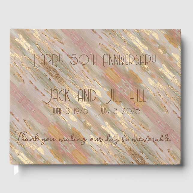 Pearlized Rose Gold Personalized Guest Book (Front)