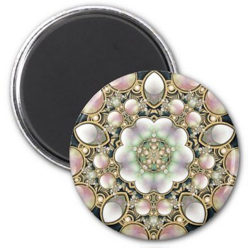 Pearls And Gold Kaleidoscope Magnet by KirstenStar at Zazzle
