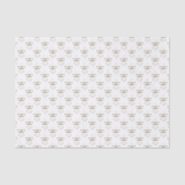 Pearls and Gold - Metallic Christmas Angel of Joy Tissue Paper (Front)