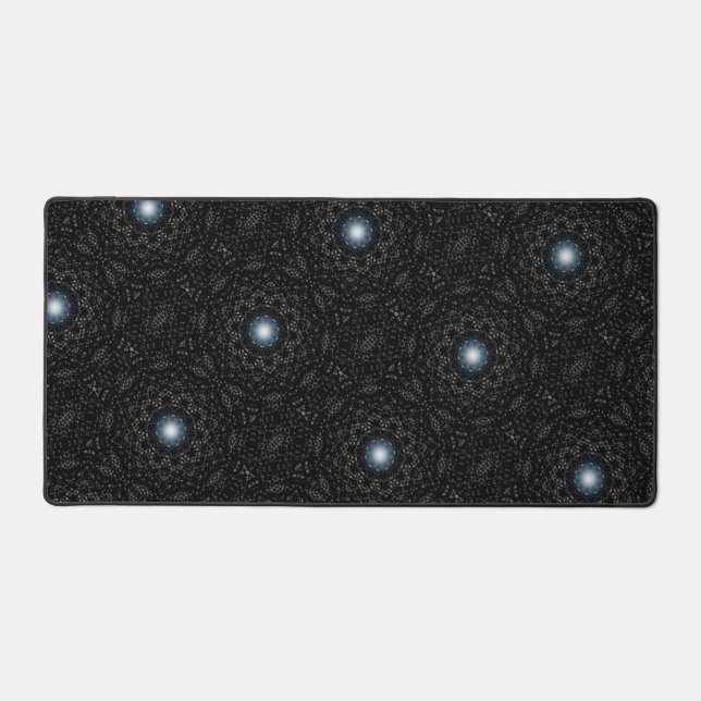 Pearls and Lace Black and White Desk Mats (Front)