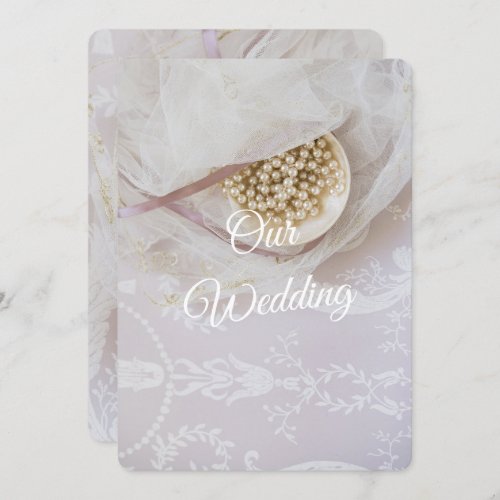 Pearls and Lace Wedding Invitation