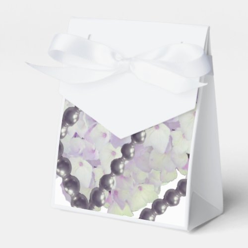 Pearls and Mauve Hydrangeas Favor Box